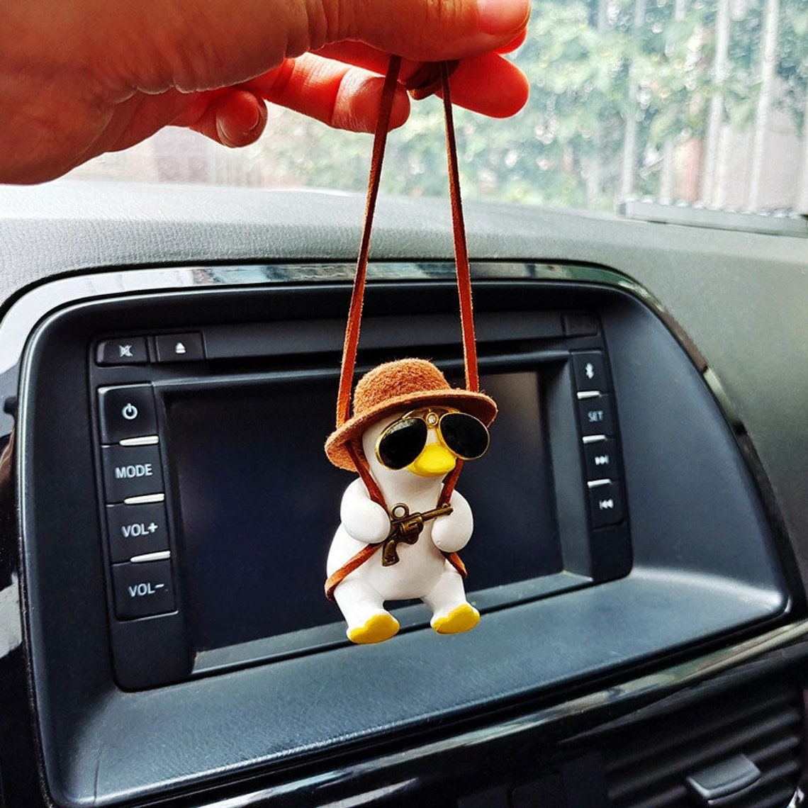 Cowboy Duck Car Rearview Mirror Pendant Decoration Etsy