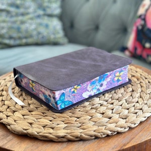 Elegant Purple Leather Bible | Creative Journaling NLT | Personalize with My Name