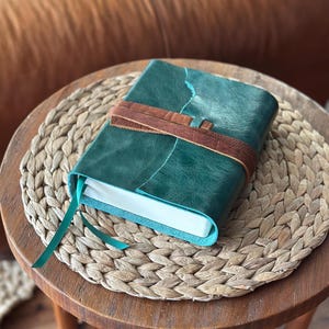 Forest Green Journaling Bible | Genuine Leather Full Wrap Bible | Available in ESV, NIV, KJV, and The Message | Personalize with your Name