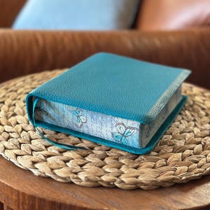 Turquoise KJV Creative Journaling Bible | Full Grain Cowhide Bible | Color your way through God&#39;s Promises | Personalize with My Name