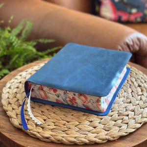Luxurious Blue Leather Bible | NLT Creative Journaling Bible | Customize with My Name image 2