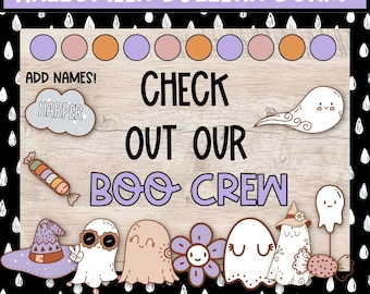 Halloween Retro Bulletin Board, Printable Bulletin Board Kit, Halloween Door Decor, Fall Classroom Decor and October Bulletin Board