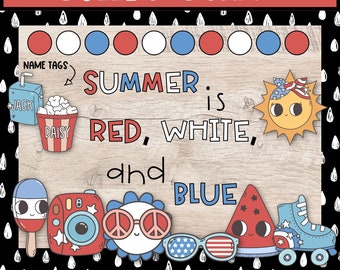 Retro zomer prikbordkit 4 juli (digitale download)