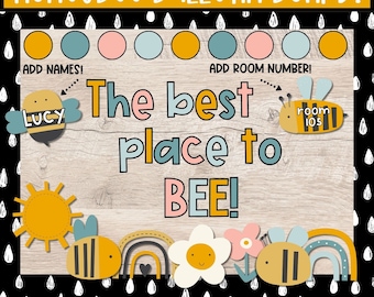 DIY Bulletin Board Kit mit Honigbienen und Blumen, Frühling Tür Dekor für Lehrer, Bienen Themen-Klassenzimmer Dekor Back to School