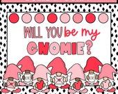 Gnomes Valentine's Day Bulletin Board Kit, Classroom Decor (Digital Download)