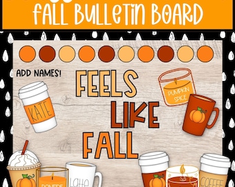 Tablón de anuncios de otoño, Se siente como otoño, Decoración de puertas de septiembre y octubre, Decoración del aula de otoño de la granja, Cartas del tablón de anuncios para maestros
