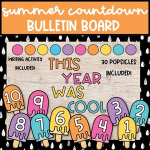Countdown to Summer Bulletin Board Kit for Teachers and Classroom Decor, Popsicle Bulletin Board, DIY Summer May and June Bulletin Board
