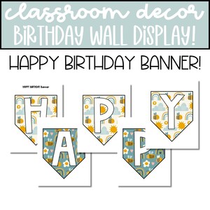 Birthday Bulletin Board, EDITABLE Birthday Wall Display for Classroom ...