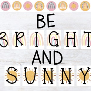 DIY Sunshine Bulletin Board, Spring and Summer Bulletin Board Kit, Printable Classroom Decor, Bulletin Board Letters, Sunshine Class Decor