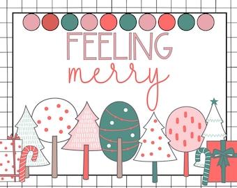 Christmas Bulletin Board for Elementary Classroom or Christmas Door Decor, Printable and DIY Bulletin Board Kit for Teachers