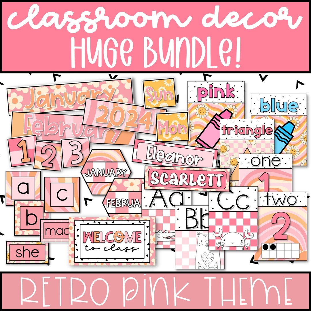 Retro Classroom Decor Bundle Back to School Classroom Decor Etsy