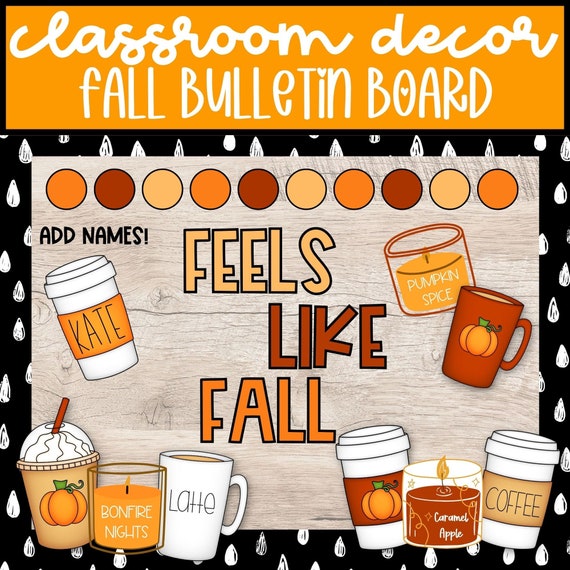 Fall Bulletin Board, Feels Like Fall, September October Door Decor, Farmhouse Fall Classroom Decor, Bulletin Board Letters for Teachers
