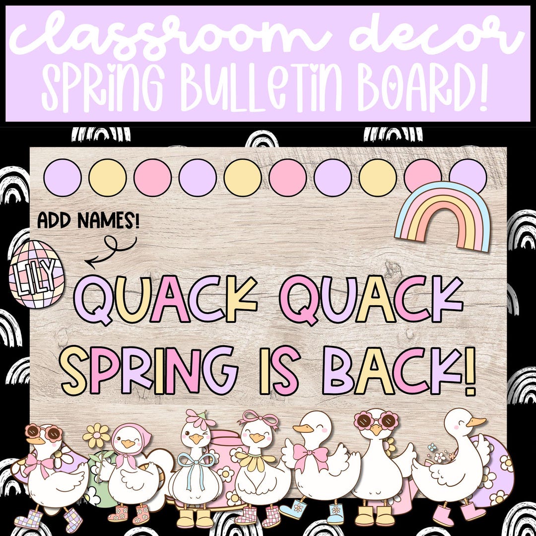 Retro Spring Silly Goose Bulletin Board: March April Easter Door Decor ...