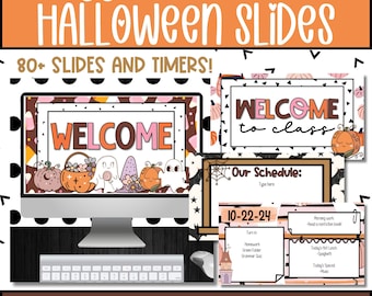 Halloween Classroom Slides Template with Timers (Google Slides & PowerPoint)