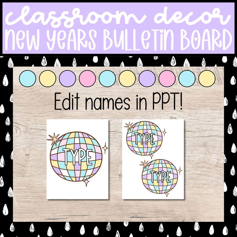 Retro New Year Bulletin Board Kit, Classroom January Decor (digital ...