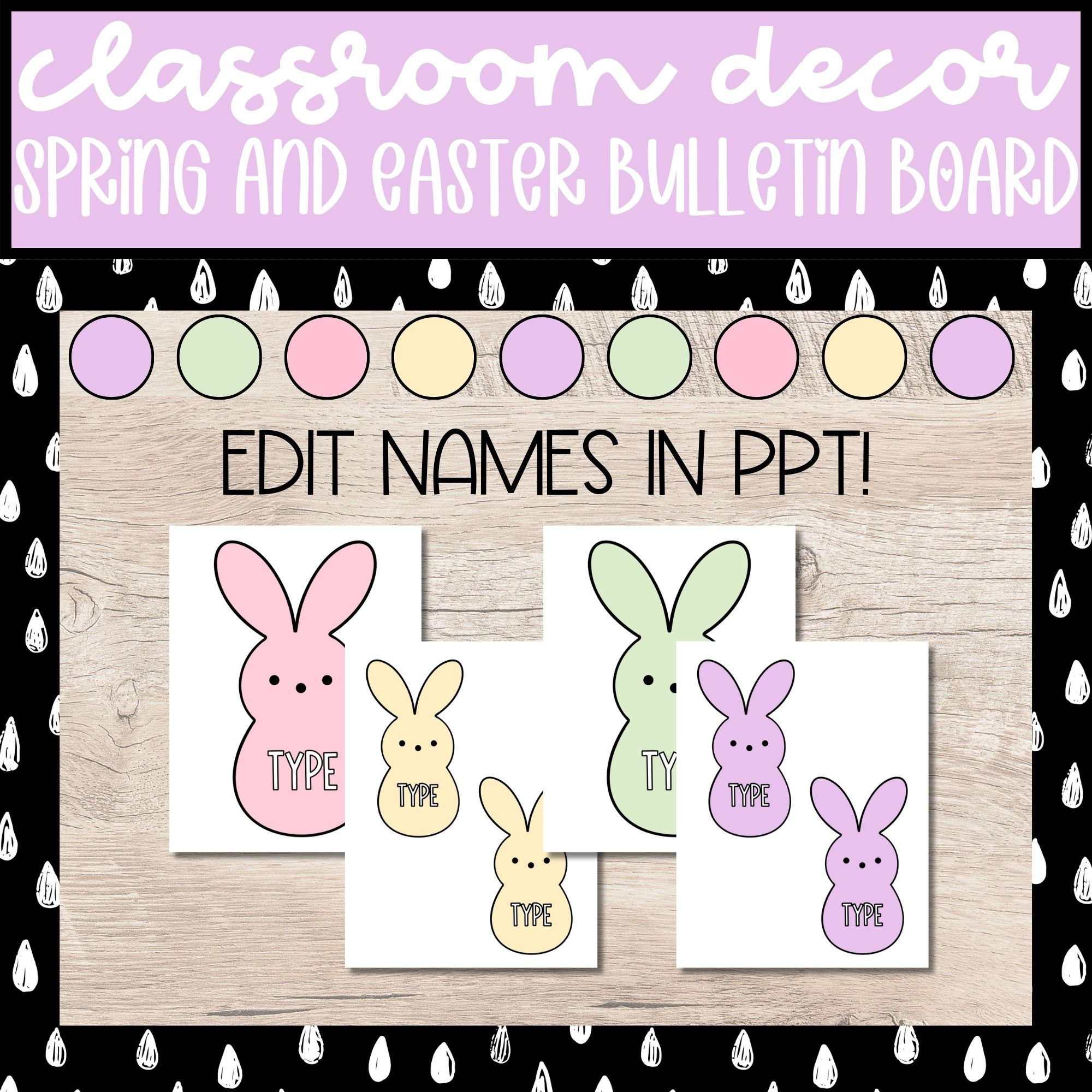 DIY Retro Spring and Easter Bulletin Board Kit, Bunny March April Door ...