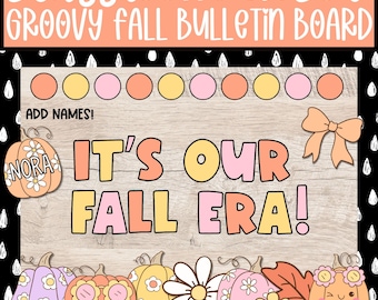 Tablón de anuncios de la época del otoño, decoración de puertas con temática de septiembre y octubre, decoración retro otoñal para el aula, letras para tablones de anuncios para profesores
