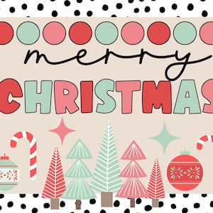 Christmas Trees Bulletin Board for Elementary Classroom, Hallway, or Winter Door Decor, Printable and DIY Bulletin Board Kit for Teachers