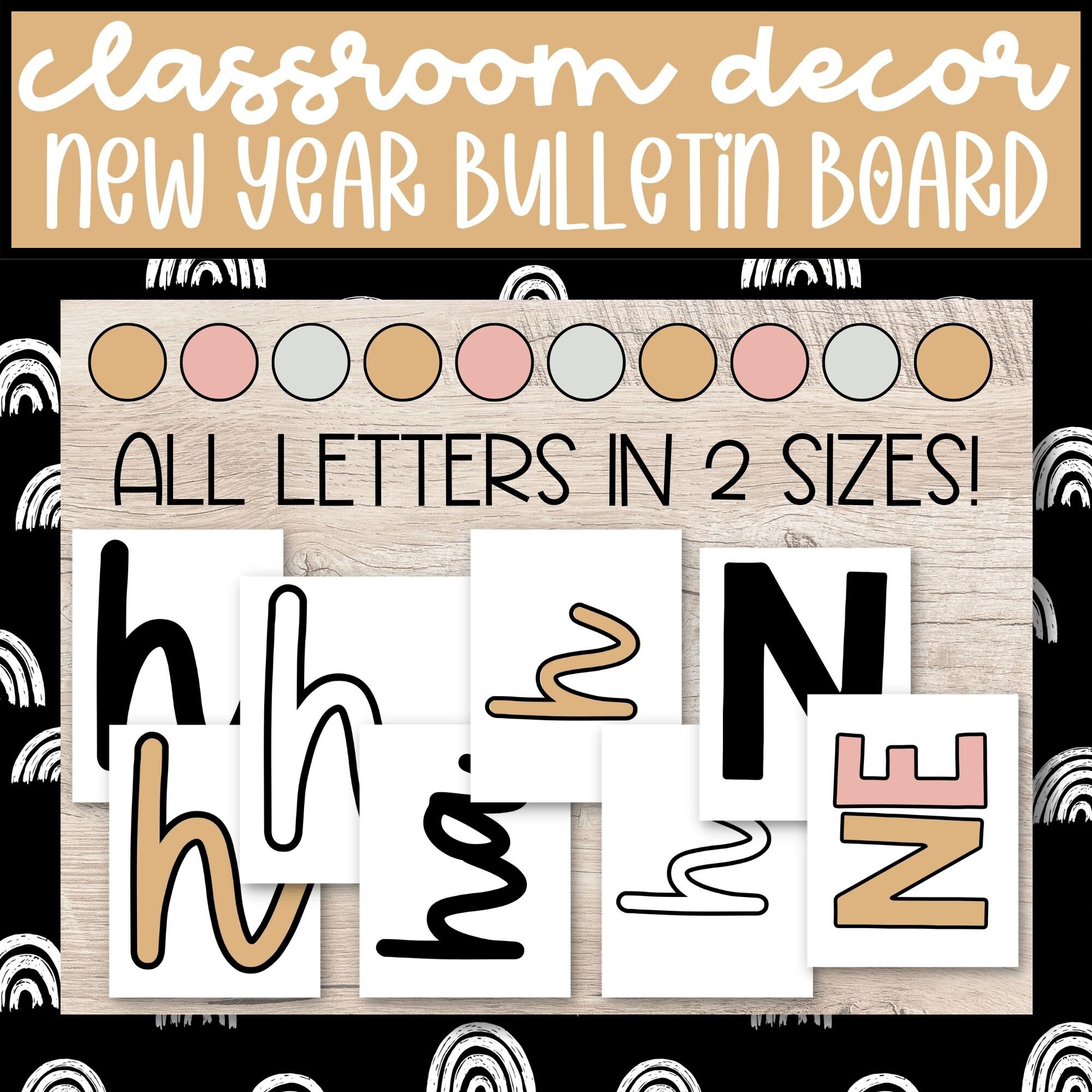 Retro Groovy New Year Bulletin Board Kit, Classroom Decor (digital ...