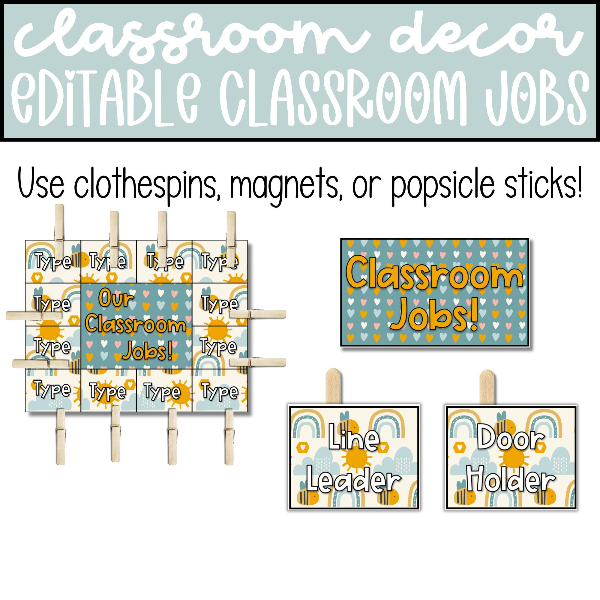 Editable Honeybee Classroom Jobs Chart, Bee Decor Theme (digital ...