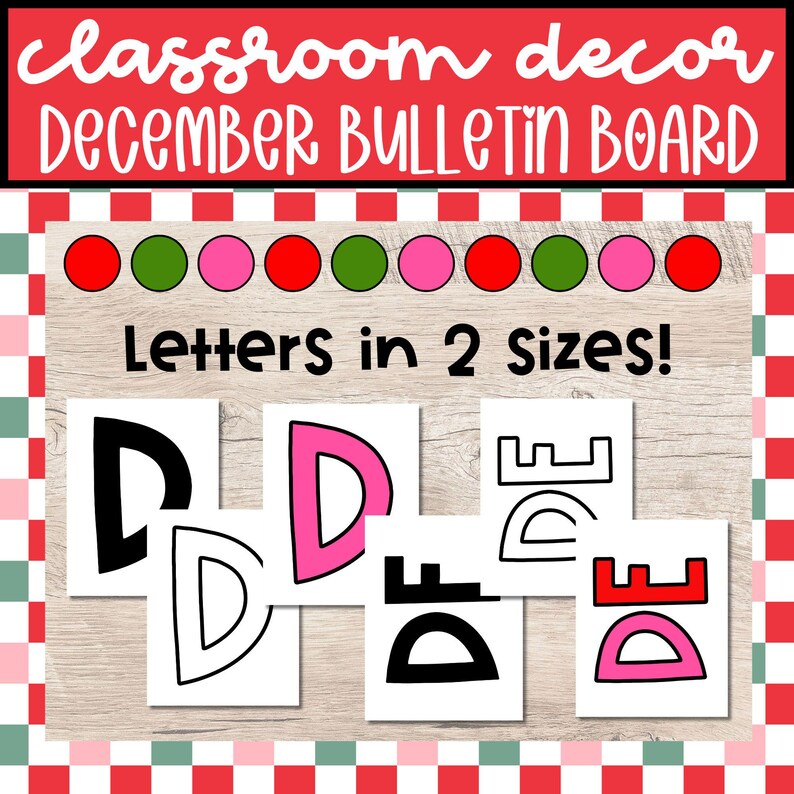 Reindeer Christmas Bulletin Board Kit: December Door Decor With Borders ...