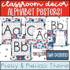 Alphabet Posters for Classroom, DIY Classroom Posters, Patriotic Themed ...