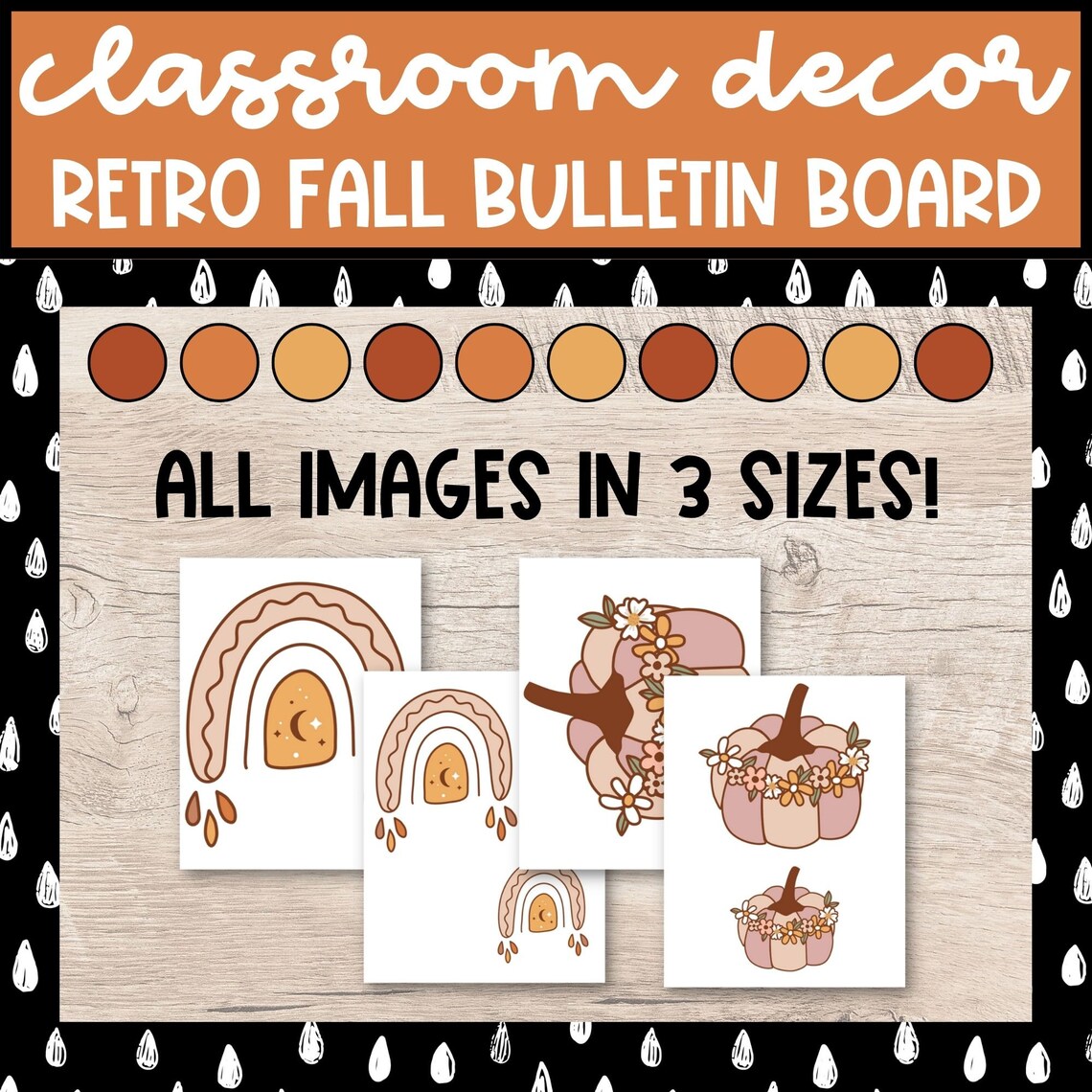 Retro Fall Bulletin Board, DIY Classroom Bulletin Board Door Decor ...