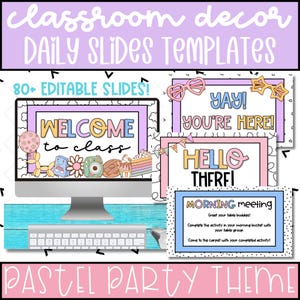 Editable Daily Slides Google and PowerPoint Templates for Classroom, Pastel Classroom Decor, Digital Classroom Slides