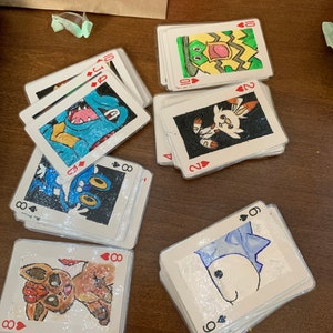 Hand-Painted Pokémon Playing Card Set
