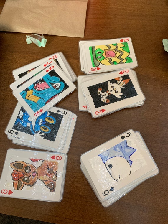 Hand-painted Pokmon Playing Card Set - Etsy Hand-painted Pokmon Playing Card Set - Etsy