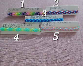 Rainbow loom inverted fishtail bracelet