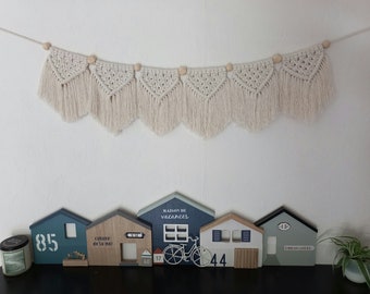 Wall decoration garland macramé white cotton