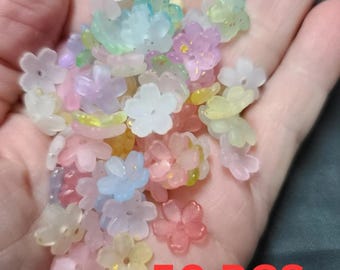 50 små blompärlor, blompärlor blandade med guldfläckar, gör-det-själv-smycken, halsband, armband, pärlor, bulk, grossist för pärlor, hobbyer