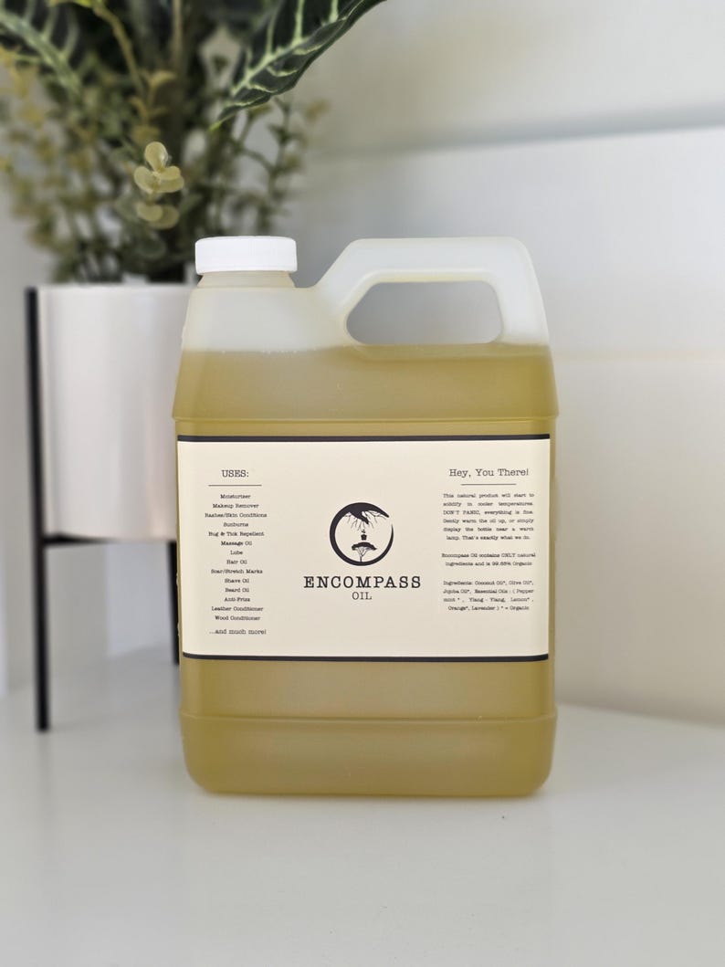 All Natural Encompass Oil - Natural Skin Care Moisturizer Oil for Body, Face and Hair 32oz REFILL Jug