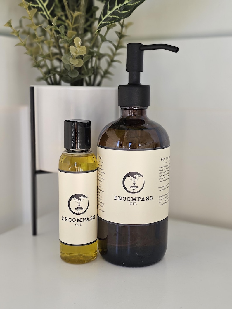 All Natural Encompass Oil - Natural Skin Care Moisturizer Oil for Body, Face and Hair 16oz Glass + 4oz