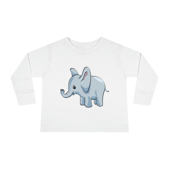 Toddler Graphic Elephant and Bike and Cloud Print Long-sleeve Tee