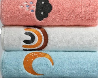 Soft Cotton Hand & Face Towel Set: Absorbent 4-Piece (12x20" / 30x50cm)
