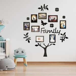 Large Family Tree With Photo Frames, Wall Decorations for Living Room, Bedroom, Hall, Wooden Family Tree, Wall Decal Easy To Install