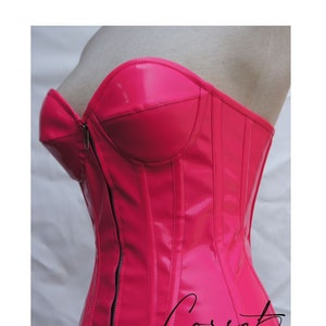 sweetheart bust line PVC Over bust zipper closure corset,Perfect for waist training, steel boned, Available in a range of colours image 4