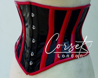 Sexy Steel boned underbust PVC Corset, waist Trainer, body shaper