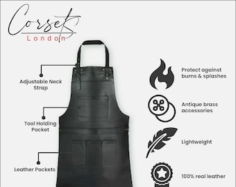 Real Leather Apron Butcher Apron Cook Apron BBQ Apron Cooking Apron