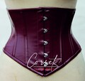 Leather Underbust Corset: Steel Boned Waist Trainer, Body Shaper