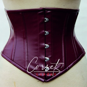 Genuine Leather under bust Corset, Steel boned Corset, waist Train & body shaper, available in a range of colours for you. image 1