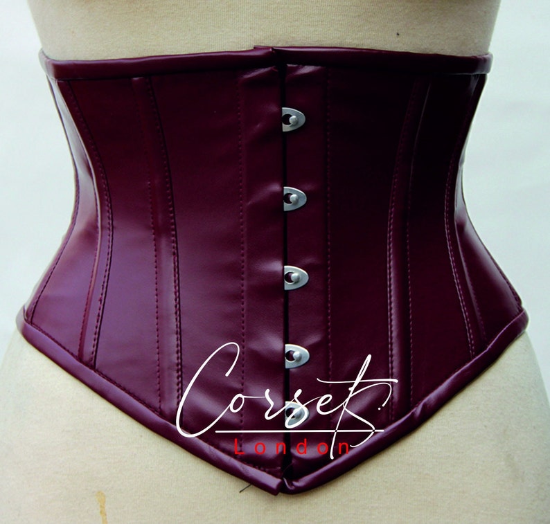 Genuine Leather under bust Corset, Steel boned Corset, waist Train & body shaper, available in a range of colours for you. image 1