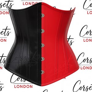 Glanzend pvc-onderborstkorset: tailletrainer met stalen baleinen, gothic cosplay