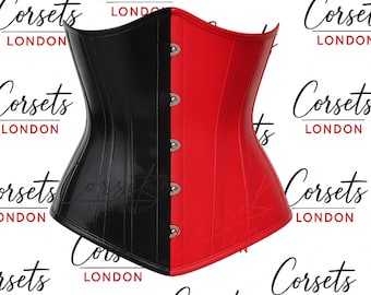 Shiny PVC Underbust Corset: Steel Boned Waist Trainer, Gothic Cosplay