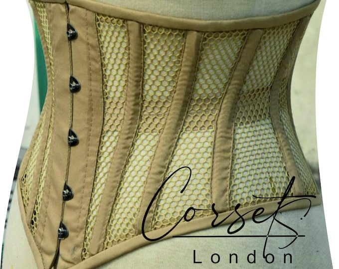 Featured listing image: Mesh Under bust  heavy duty steel boned Corset, waist Trainer, body shaper ,available in a range of colours