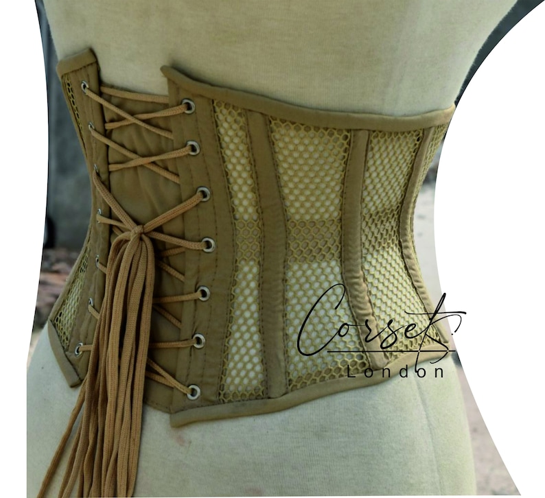 Mesh Under bust heavy duty steel boned Corset, waist Trainer, body shaper ,available in a range of colours image 3