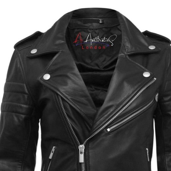 Veste de motard en cuir d’agneau véritable slimfit pour femme Soft Motorcycle Biker Jacket