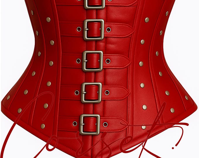 Steel Boned Real Leather Corset – Gothic Vampire Hunter Waist Cincher, Steampunk Cosplay & Burlesque Outfit (Multi-Color)